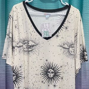 NWT Lularoe 2XL celestial Iris v neck tee shirt